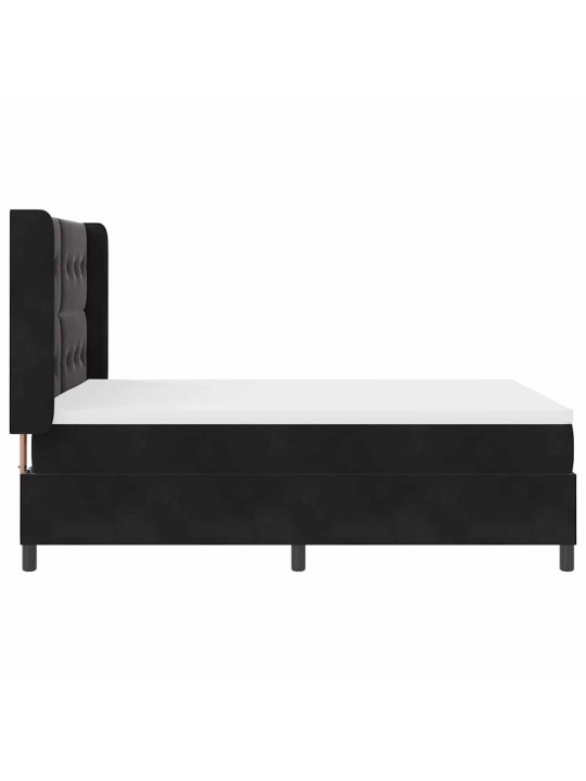 Led box spring gulta ar matraci melna 160 x 200 cm samts