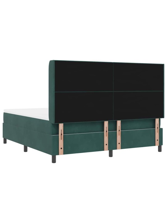 Led box spring gulta ar matraci tumši zaļš 180 x 200 cm samts