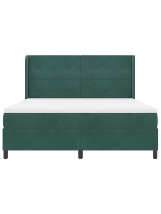 Led box spring gulta ar matraci tumši zaļš 180 x 200 cm samts