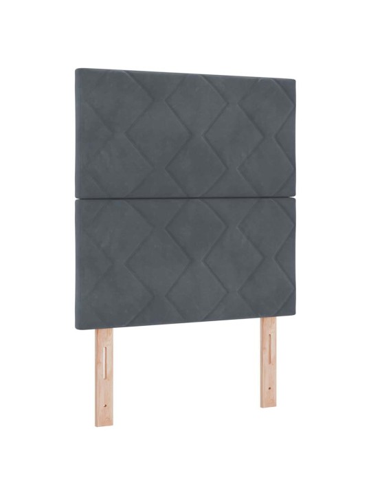 Led box spring gulta ar matraci tumši pelēka 80 x 200 cm samts