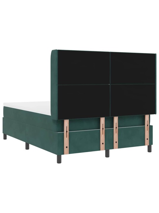 Led box spring gulta ar matraci manuāls zaļa 140 x 190 cm samts