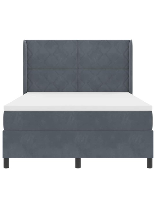 Led box spring gulta ar matraci tumši pelēka 160 x 200 cm samts