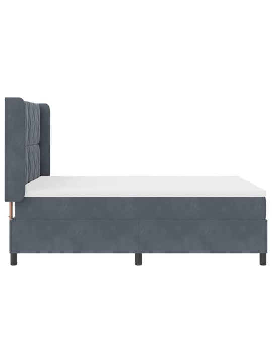 Led box spring gulta ar matraci tumši pelēka 160 x 200 cm samts