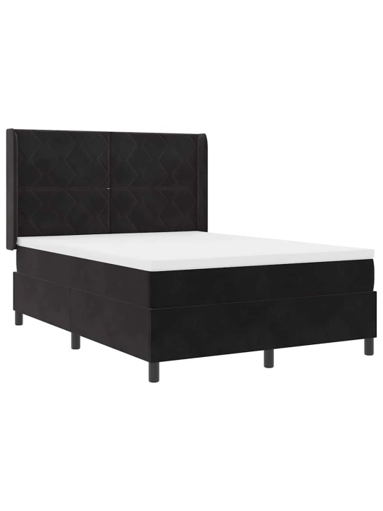Led box spring gulta ar matraci melna 160 x 200 cm samts