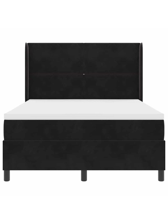 Led box spring gulta ar matraci melna 160 x 200 cm samts