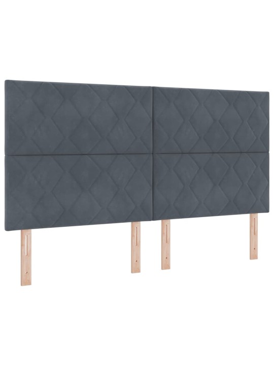 Led box spring gulta ar matraci tumši pelēka 180 x 200 cm samts