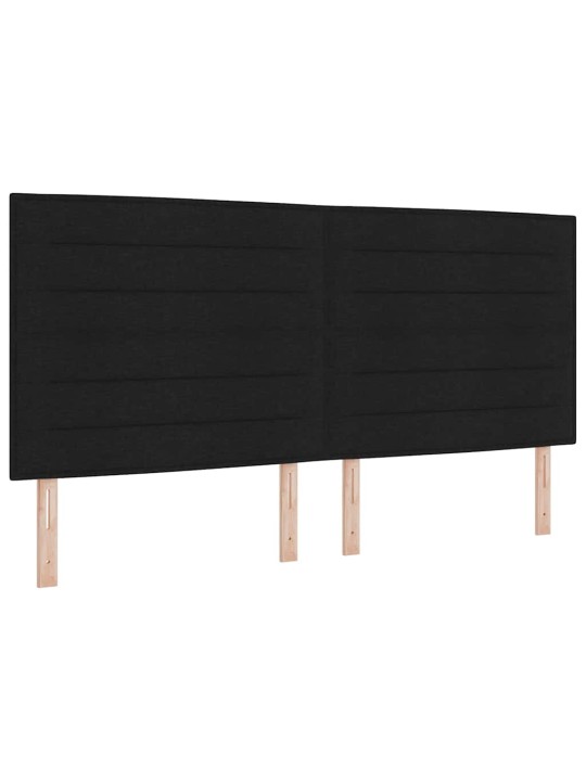 Kastītes atsperu gulta ar matraci melna 200 x 200 cm audums
