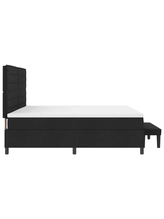 Kastītes atsperu gulta ar matraci melna 200 x 200 cm audums