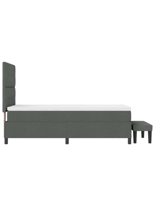 Kastītes atsperu gulta tumši pelēka 80 x 200 cm audums