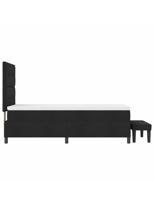 Kastītes atsperu gulta ar matraci melna 80 x 200 cm audums