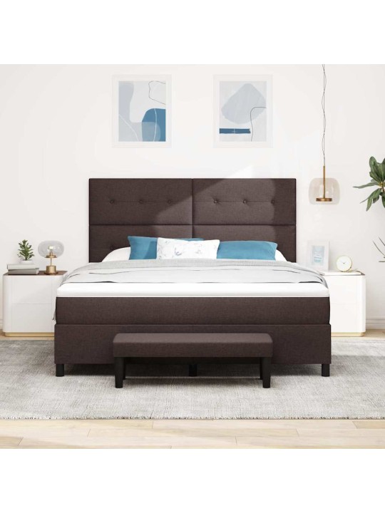 Kastītes atsperu gulta tumši brūna 180 x 200 cm audums