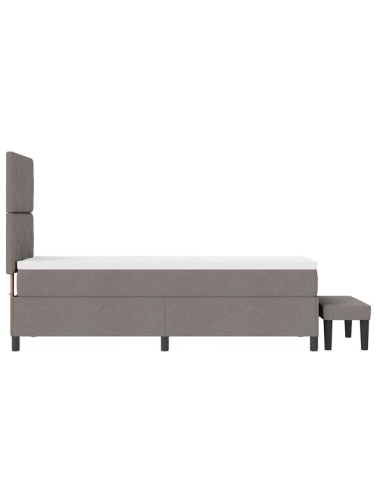 Kastītes atsperu gulta ar matraci pelēkbrūna 80 x 200 cm audums