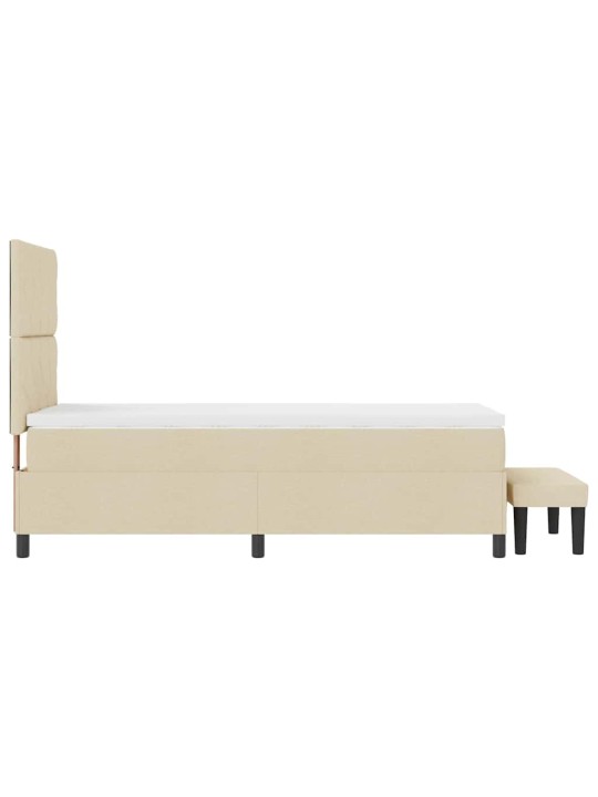 Kontinentālā gulta ar matraci krēmkrāsa 100 x 200 cm audums