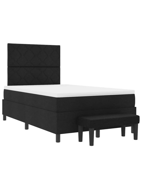 Kontinentālā gulta ar matraci melna 120 x 190 cm audums