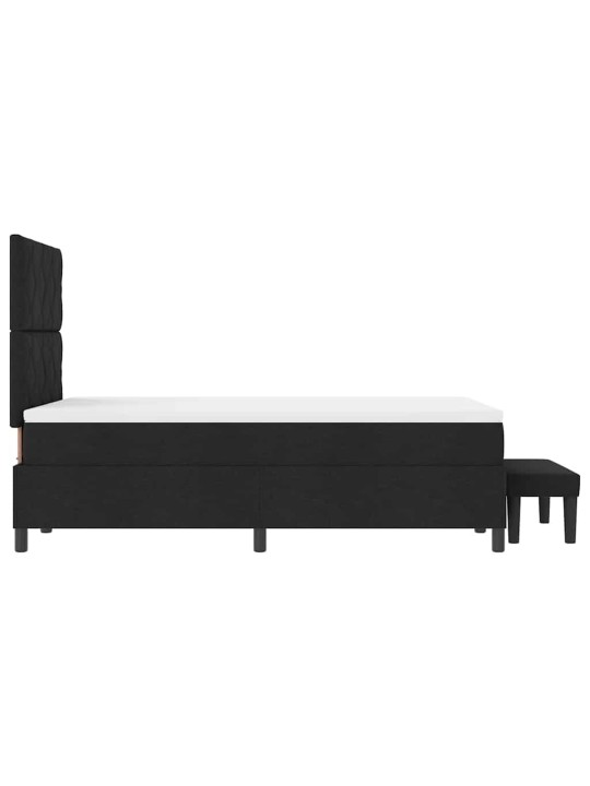 Kontinentālā gulta ar matraci melna 120 x 190 cm audums