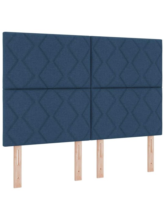 Kastītes atsperu gulta ar matraci zila 140 x 190 cm audums
