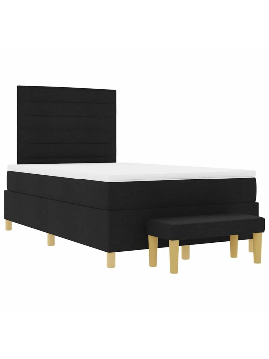 Kontinentālā gulta ar matraci melna 120 x 190 cm audums