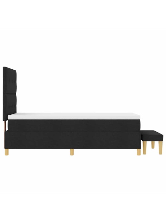 Kastītes atsperu gulta ar matraci melna 80 x 200 cm audums