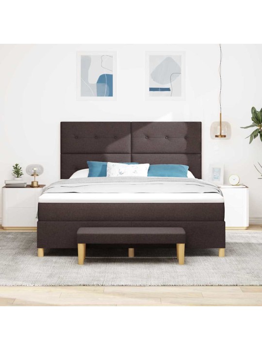 Kastītes atsperu gulta tumši brūna 180 x 200 cm audums