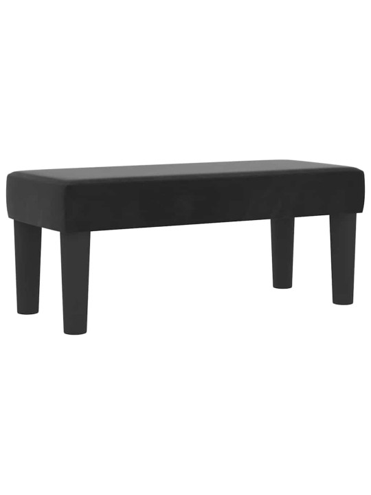 Kastītes atsperu gulta ar matraci melna 90 x 200 cm samts