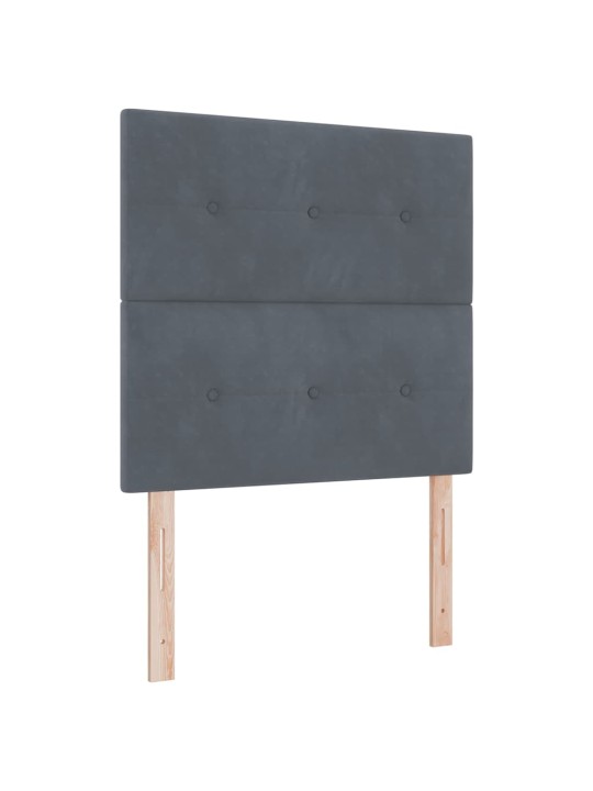 Kastītes atsperu gulta tumši pelēka 80 x 200 cm samts