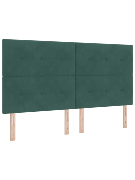 Kastītes atsperu gulta ar matraci tumši zaļa 180 x 200 cm samts