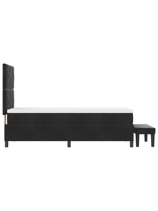 Kontinentālā gulta ar matraci melna 80 x 200 cm samts