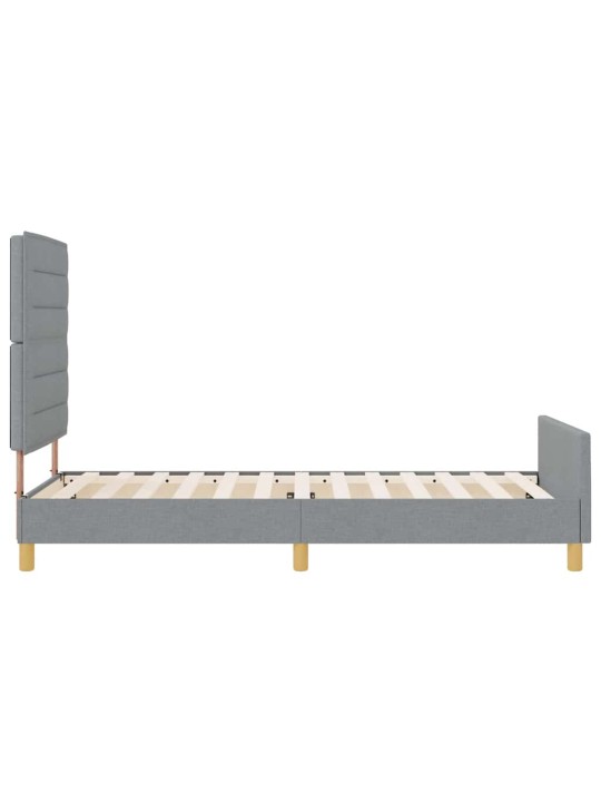 Gultas rāmis ar galvas klāju gaiši pelēka 80 x 200 cm audums