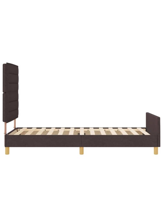 Gultas rāmis ar galvas klāju tumši brūna 80 x 200 cm audums