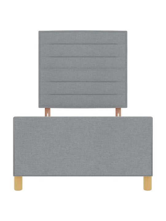 Gultas rāmis ar galvas klāju gaiši pelēka 100 x 200 cm audums