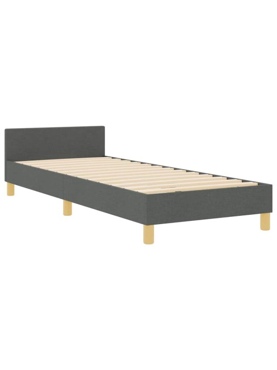 Gultas rāmis ar galvas klāju tumši pelēka 100 x 200 cm audums