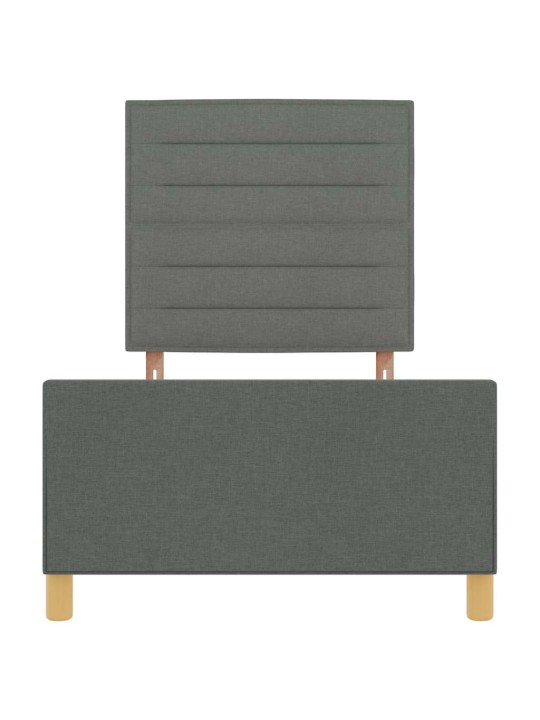 Gultas rāmis ar galvas klāju tumši pelēka 100 x 200 cm audums
