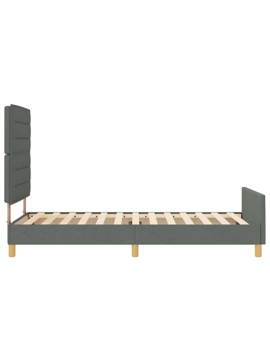 Gultas rāmis ar galvas klāju tumši pelēka 100 x 200 cm audums