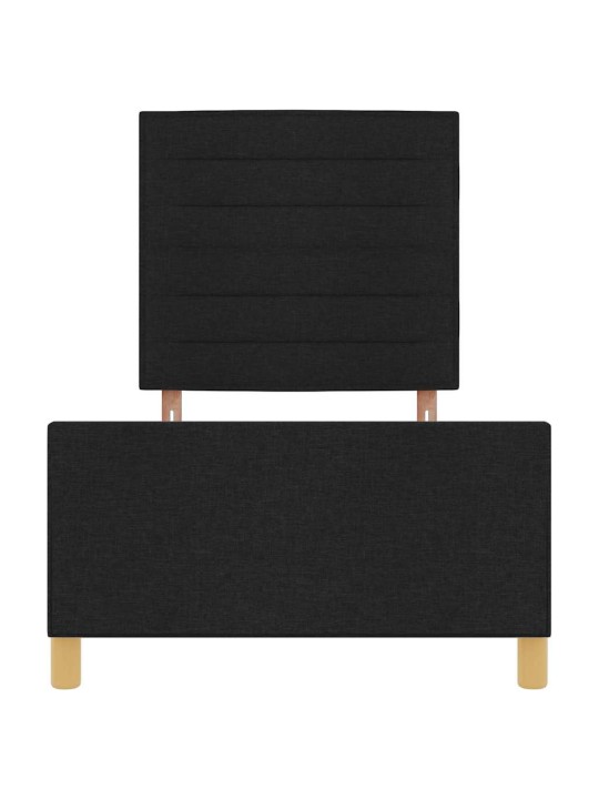 Gultas rāmis ar galvas klāju melna 100 x 200 cm audums