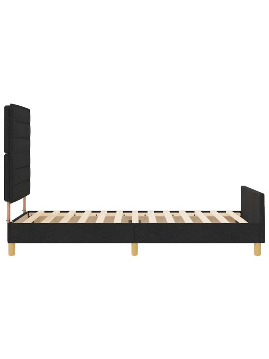 Gultas rāmis ar galvas klāju melna 100 x 200 cm audums