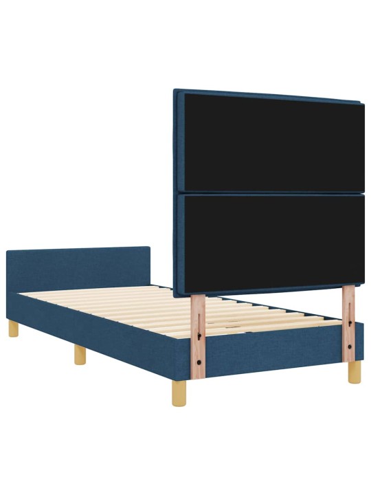 Gultas rāmis ar galvas klāju zila 100 x 200 cm audums