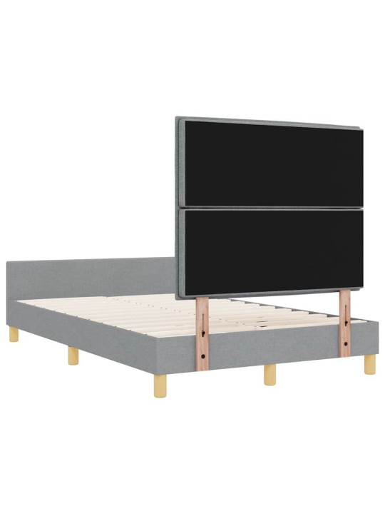 Gultas rāmis ar galvas klāju gaiši pelēka 120 x 200 cm audums