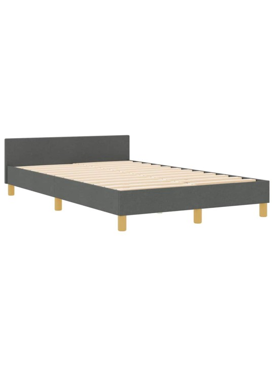 Gultas rāmis ar galvas klāju tumši pelēka 120 x 200 cm audums