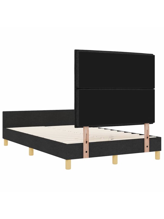 Gultas rāmis ar galvas klāju melna 120 x 200 cm audums