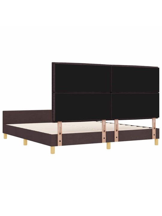 Gultas rāmis ar galvas klāju tumši brūna 180 x 200 cm audums
