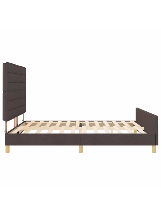 Gultas rāmis ar galvas klāju tumši brūna 180 x 200 cm audums