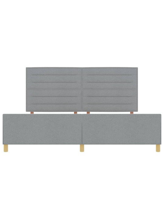 Gultas rāmis ar galvas klāju gaiši pelēka 200 x 200 cm audums
