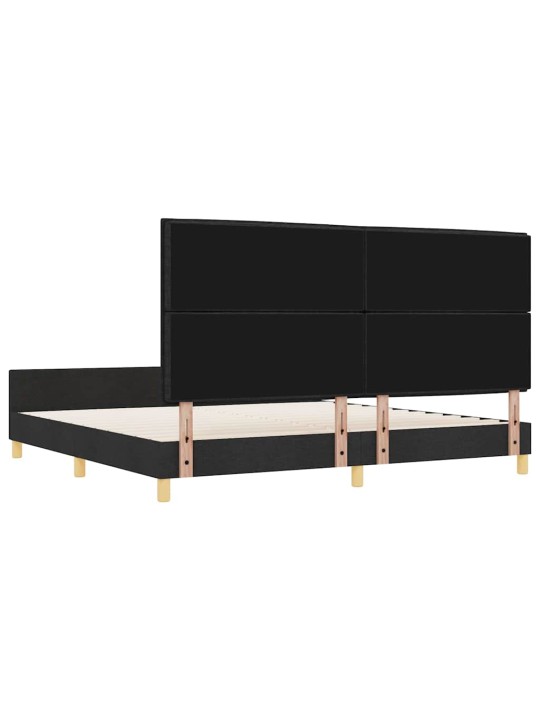 Gultas rāmis ar galvas klāju melna 200 x 200 cm audums