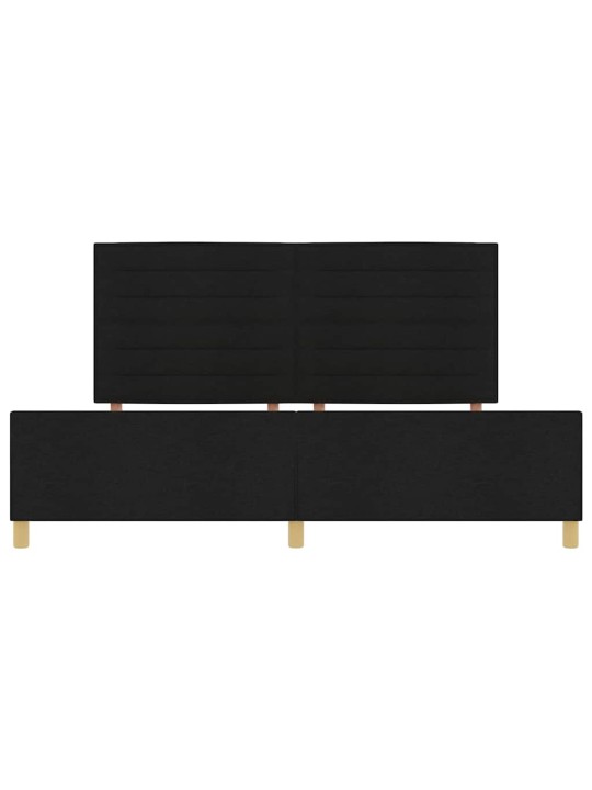 Gultas rāmis ar galvas klāju melna 200 x 200 cm audums