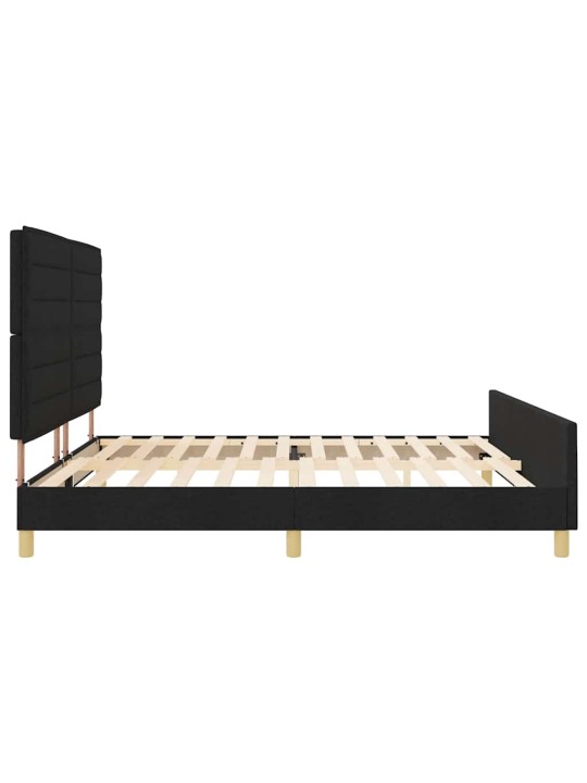Gultas rāmis ar galvas klāju melna 200 x 200 cm audums