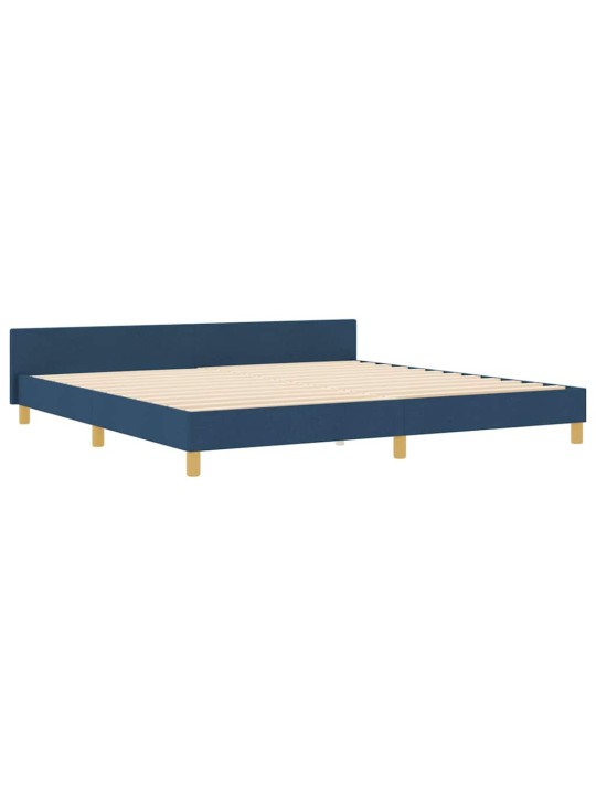 Gultas rāmis ar galvas klāju zila 200 x 200 cm audums
