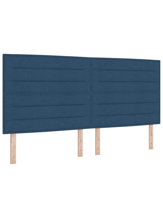 Gultas rāmis ar galvas klāju zila 200 x 200 cm audums