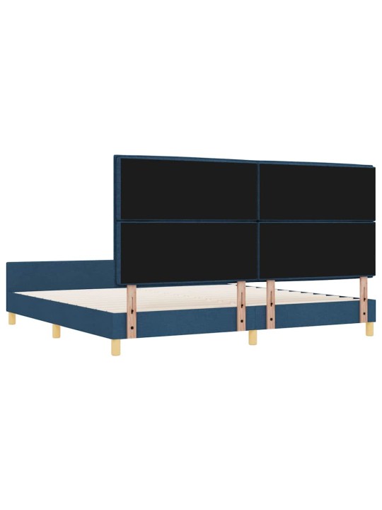 Gultas rāmis ar galvas klāju zila 200 x 200 cm audums