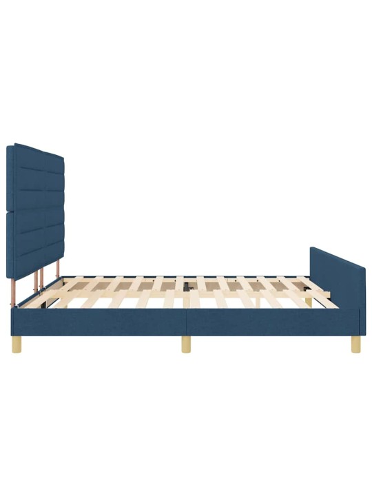 Gultas rāmis ar galvas klāju zila 200 x 200 cm audums