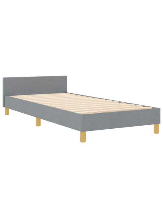 Gultas rāmis ar galvas klāju gaiši pelēka 80 x 200 cm audums